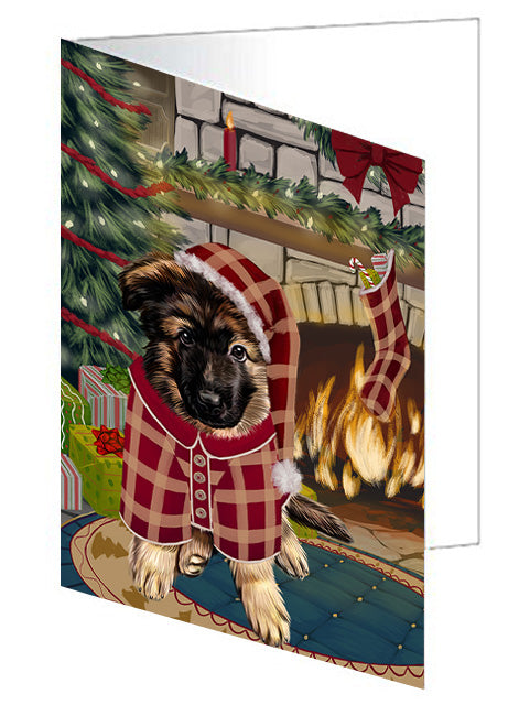 The Stocking was Hung Bengal Cat Handmade Artwork Assorted Pets Greeting Cards and Note Cards with Envelopes for All Occasions and Holiday Seasons GCD70118