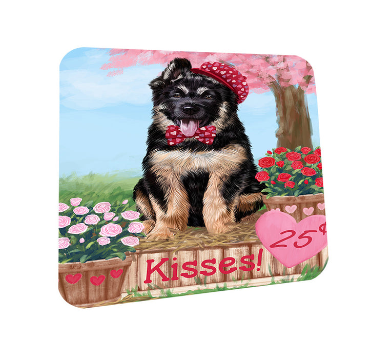 Rosie 25 Cent Kisses German Shepherd Dog Coasters Set of 4 CST55827