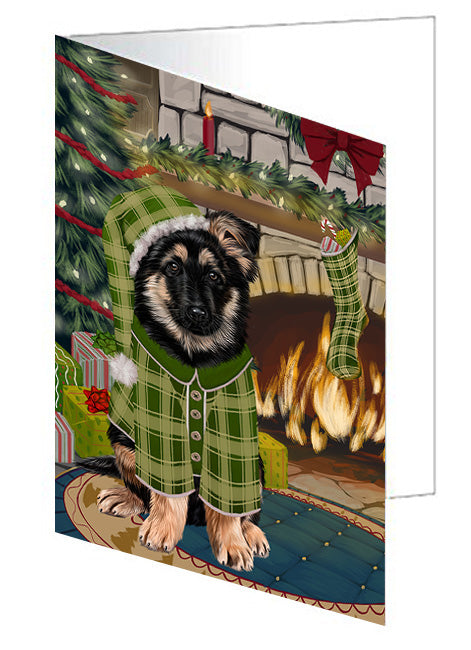 The Stocking was Hung Bengal Cat Handmade Artwork Assorted Pets Greeting Cards and Note Cards with Envelopes for All Occasions and Holiday Seasons GCD70115