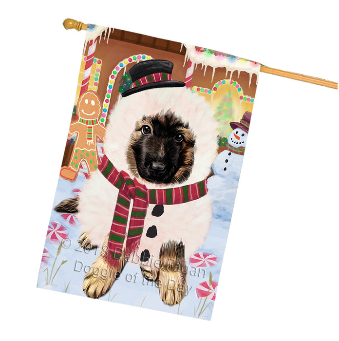 Christmas Gingerbread House Candyfest German Shepherd Dog House Flag FLG57021