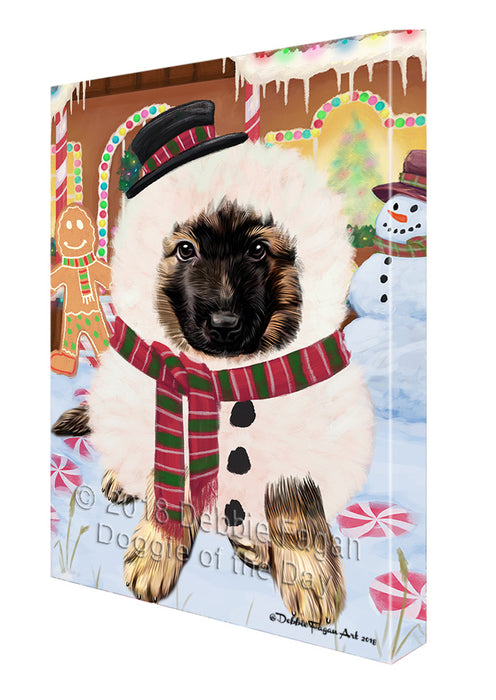 Christmas Gingerbread House Candyfest German Shepherd Dog Canvas Print Wall Art Décor CVS129257