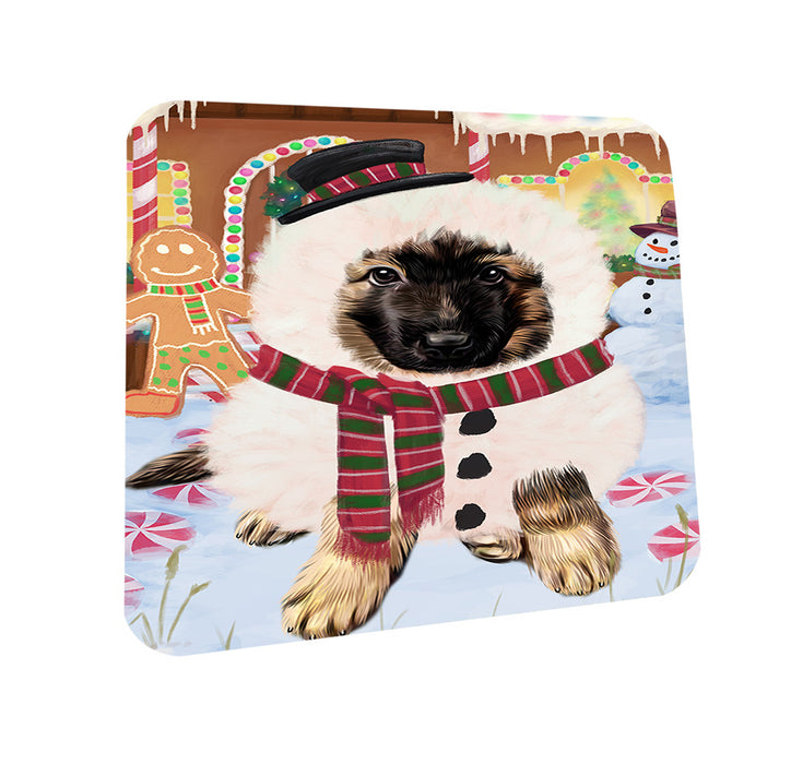 Christmas Gingerbread House Candyfest German Shepherd Dog Coasters Set of 4 CST56295