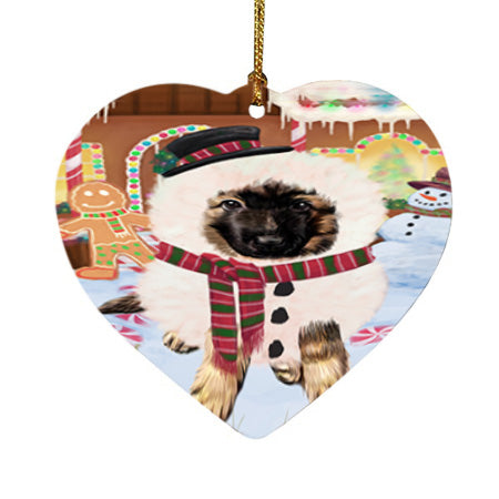 Christmas Gingerbread House Candyfest German Shepherd Dog Heart Christmas Ornament HPOR56693