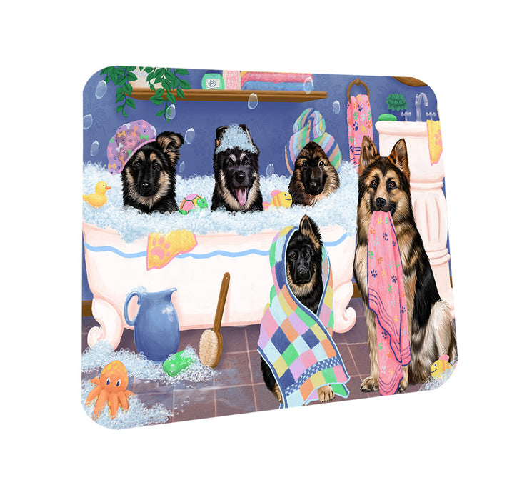 Rub A Dub Dogs In A Tub German Shepherds Dog Coasters Set of 4 CST56747
