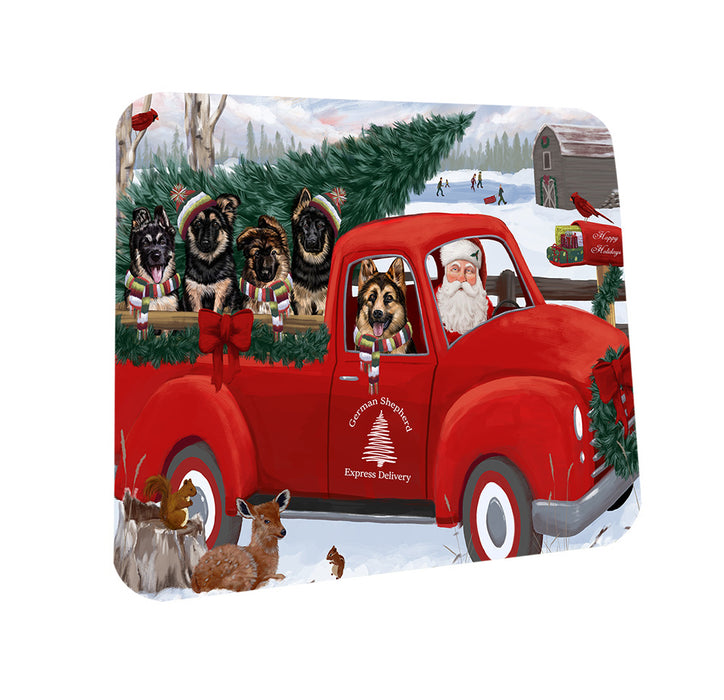 Christmas Santa Express Delivery German Shepherds Dog Family Coasters Set of 4 CST54994