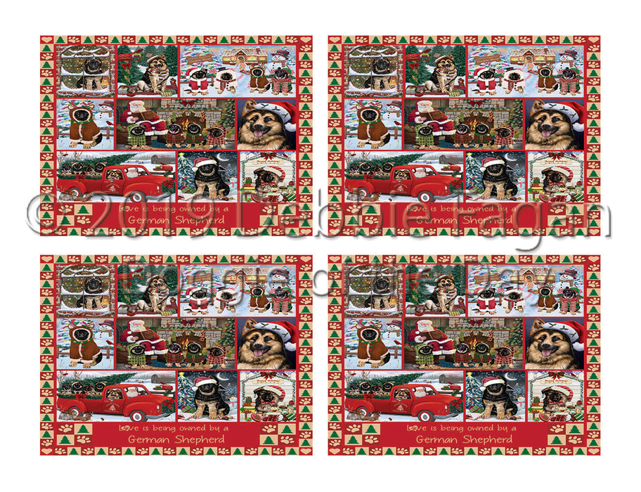 Love is Being Owned Christmas German Shepherd Dogs Placemat