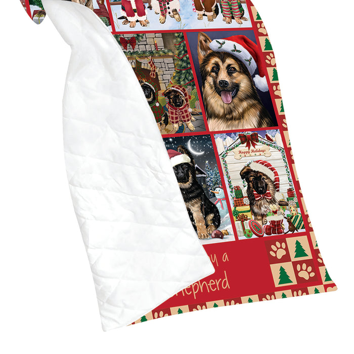 Love is Being Owned Christmas German Shepherd Dogs Quilt