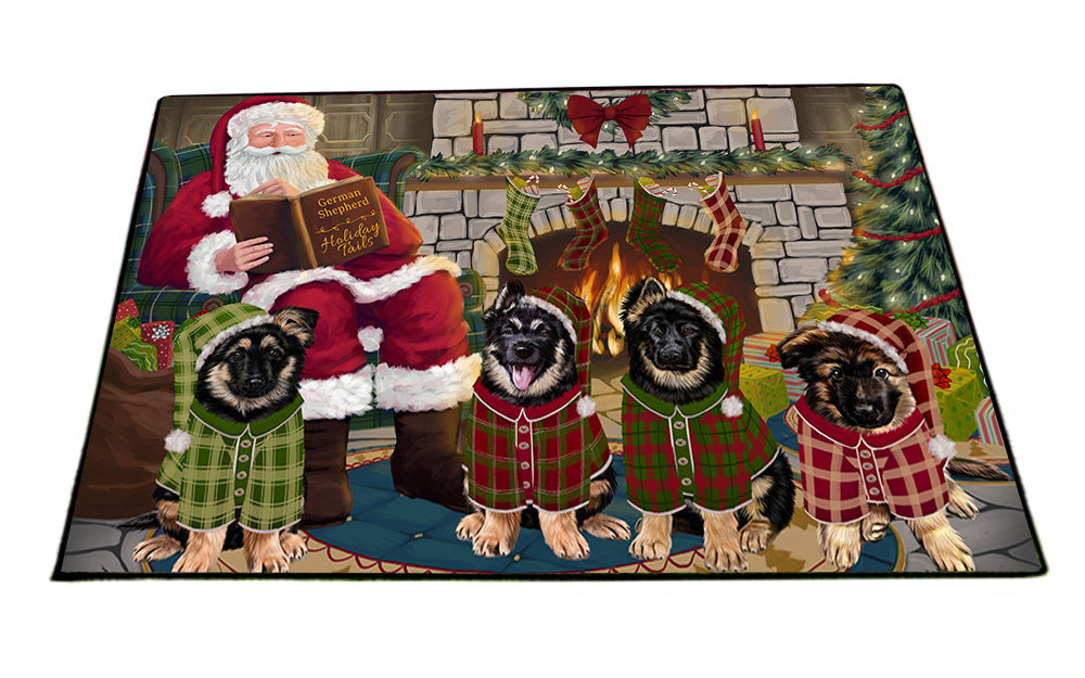 Christmas Cozy Holiday Tails German Shepherds Dog Floormat FLMS52662