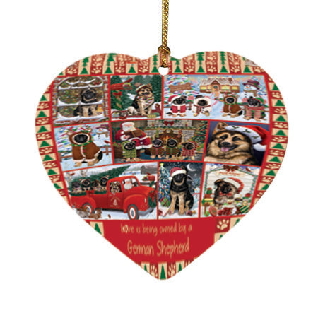 Love is Being Owned Christmas German Shepherd Dogs Heart Christmas Ornament HPOR57852