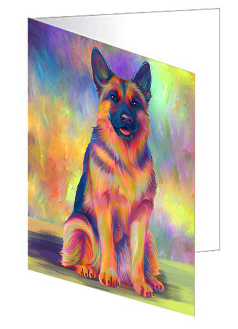 Paradise Wave German Shepherd Dog Handmade Artwork Assorted Pets Greeting Cards and Note Cards with Envelopes for All Occasions and Holiday Seasons GCD72725