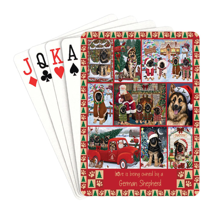 Love is Being Owned Christmas German Shepherd Dogs Playing Card Decks