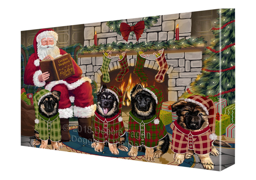 Christmas Cozy Holiday Tails German Shepherds Dog Canvas Print Wall Art Décor CVS116054