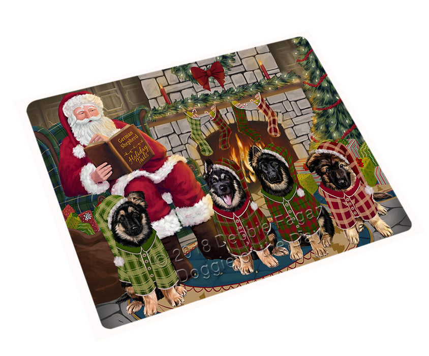 Christmas Cozy Holiday Tails German Shepherds Dog Magnet MAG70512 (Small 5.5" x 4.25")