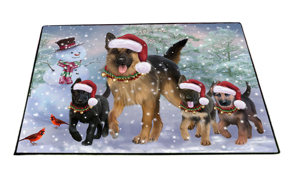 Christmas Running Family Dogs German Shepherds Dog Floormat FLMS54538