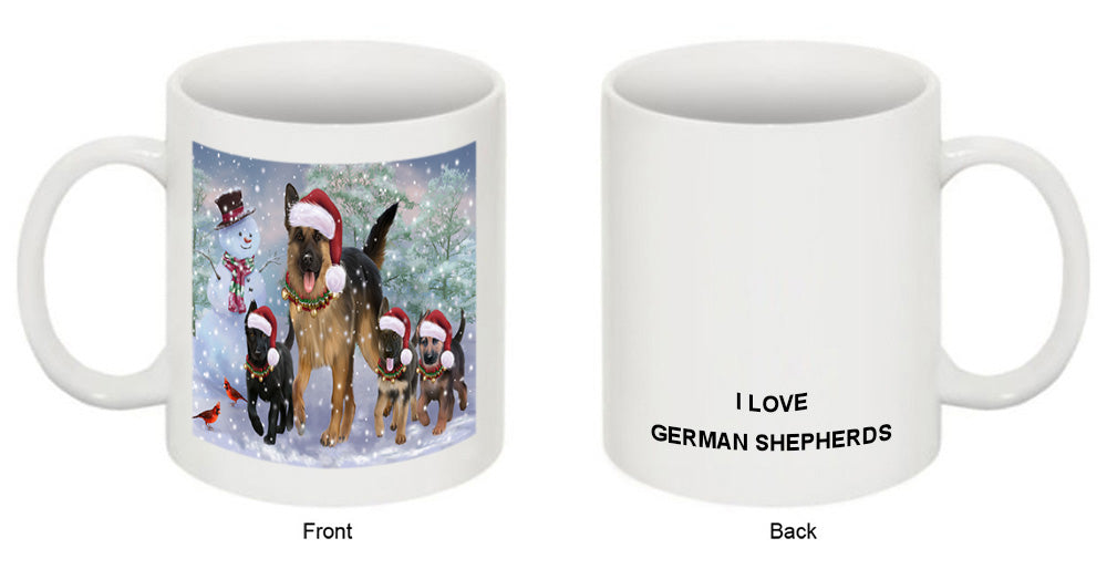 Christmas Running Family Dogs German Shepherds Dog Coffee Mug MUG49620
