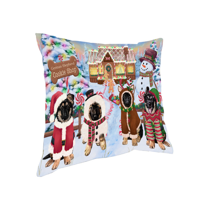 Holiday Gingerbread Cookie Shop German Shepherds Dog Pillow PIL79892