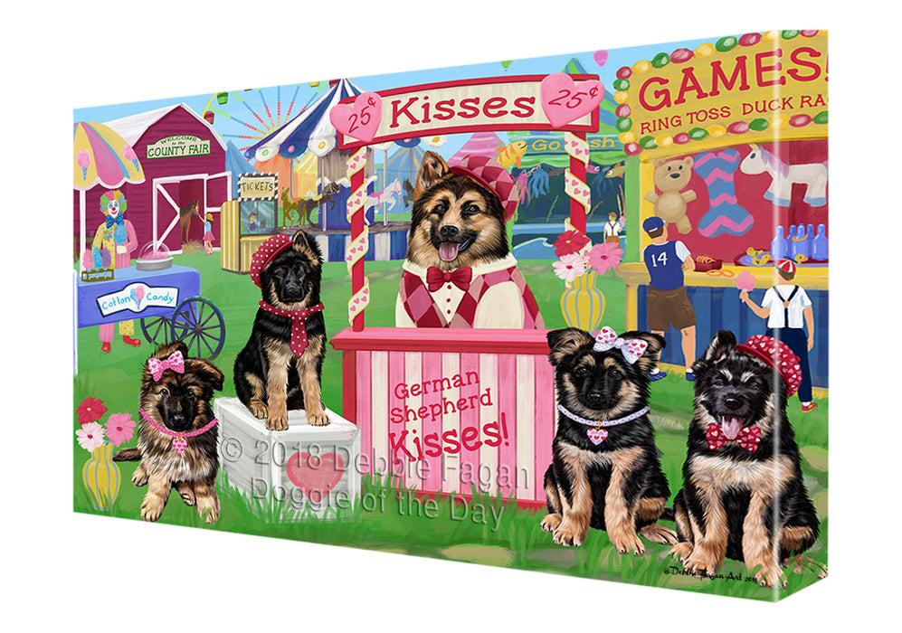 Carnival Kissing Booth German Shepherds Dog Canvas Print Wall Art Décor CVS124730