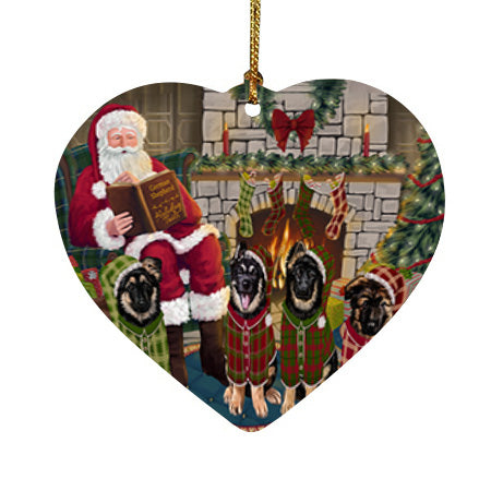 Christmas Cozy Holiday Tails German Shepherds Dog Heart Christmas Ornament HPOR55481