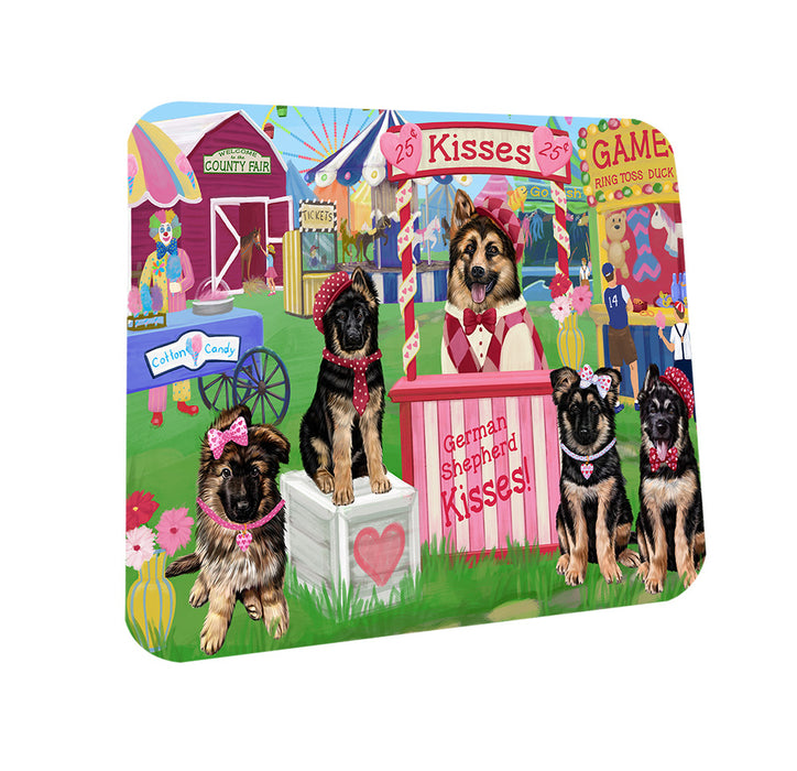 Carnival Kissing Booth German Shepherds Dog Coasters Set of 4 CST55792