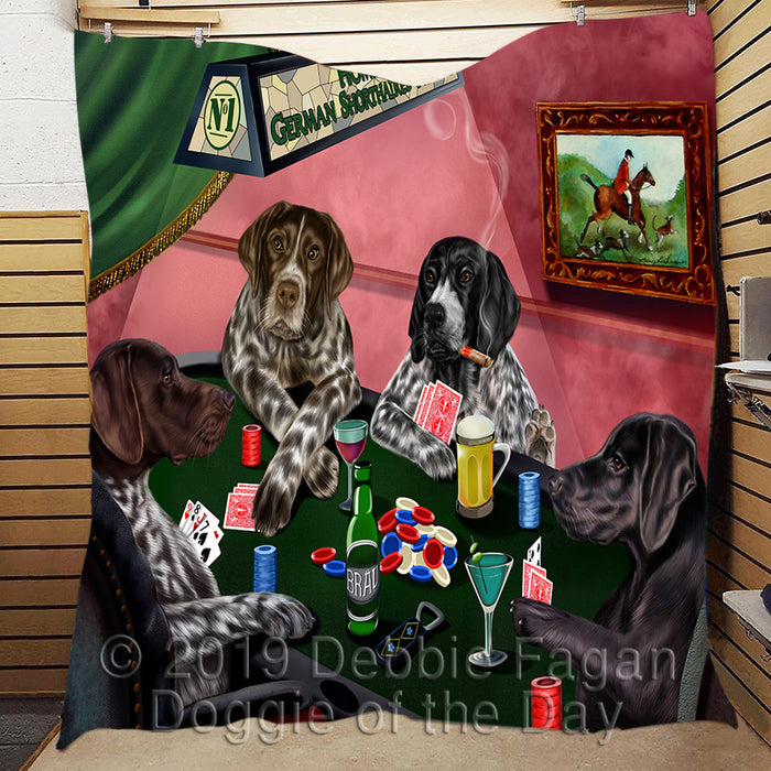 Home of  German Shorthaired Pointer Dogs Playing Poker Quilt