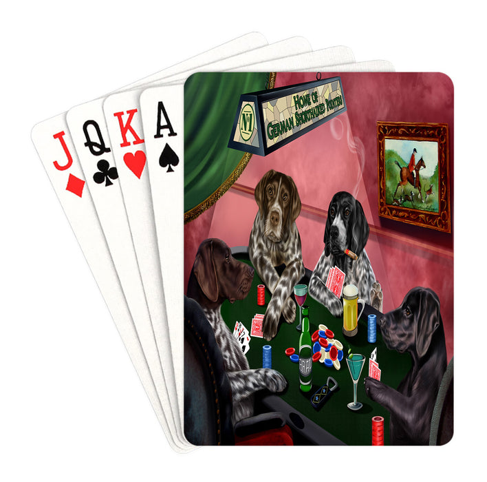 Home of German Shorthaired Pointer Dogs Playing Poker Playing Card Decks