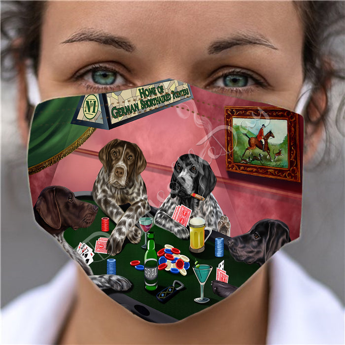 Home of German Shorthaired Pointer Dogs Playing Poker Face Mask FM49794