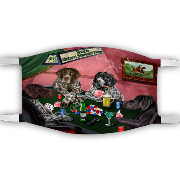 Home of German Shorthaired Pointer Dogs Playing Poker Face Mask FM49794