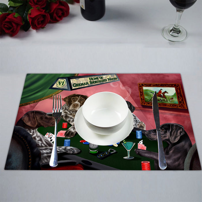 Home of  German Shorthaired Pointer Dogs Playing Poker Placemat