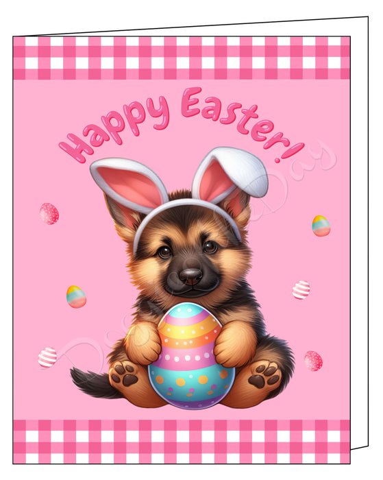 German Shepherd Dog Easter Day Greeting Cards and Note Cards with Envelope - Easter Invitation Card with Multi Design Pack