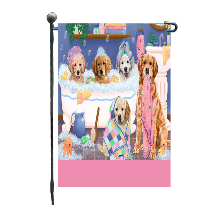 Personalized Rub A Dub Dogs In A Tub Golden Retriever Dogs Custom Garden Flag GFLG64877
