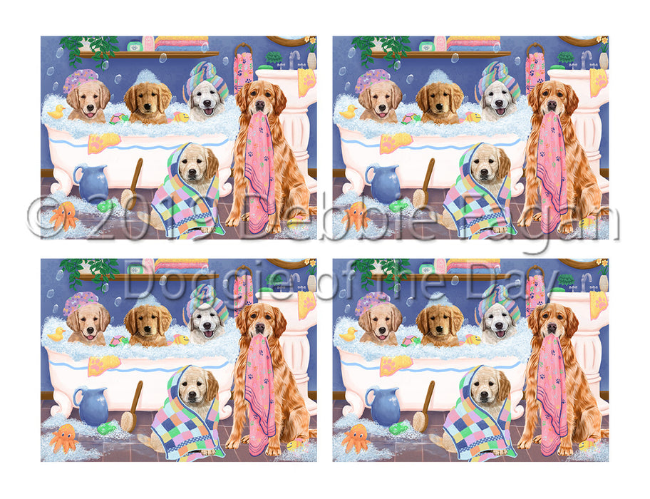 Rub A Dub Dogs In A Tub Golden Retriever Dogs Placemat