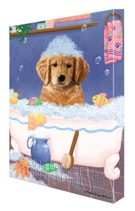 Rub A Dub Dog In A Tub Golden Retriever Dog Canvas Print Wall Art Décor CVS142838