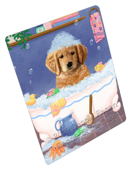 Rub A Dub Dog In A Tub Golden Retriever Dog Cutting Board - For Kitchen - Scratch & Stain Resistant - Designed To Stay In Place - Easy To Clean By Hand - Perfect for Chopping Meats, Vegetables, CA81706