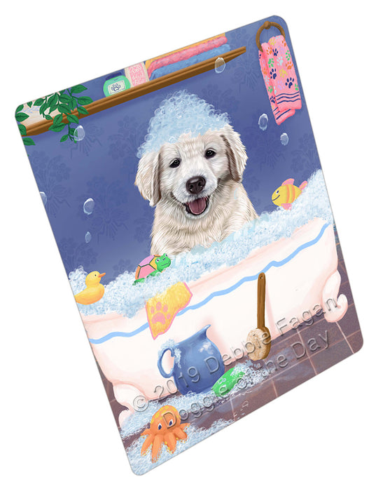Rub A Dub Dog In A Tub Golden Retriever Dog Cutting Board - For Kitchen - Scratch & Stain Resistant - Designed To Stay In Place - Easy To Clean By Hand - Perfect for Chopping Meats, Vegetables, CA81708