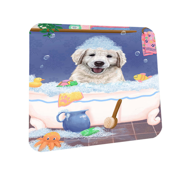 Rub A Dub Dog In A Tub Golden Retriever Dog Coasters Set of 4 CST57329