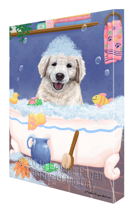 Rub A Dub Dog In A Tub Golden Retriever Dog Canvas Print Wall Art Décor CVS142847