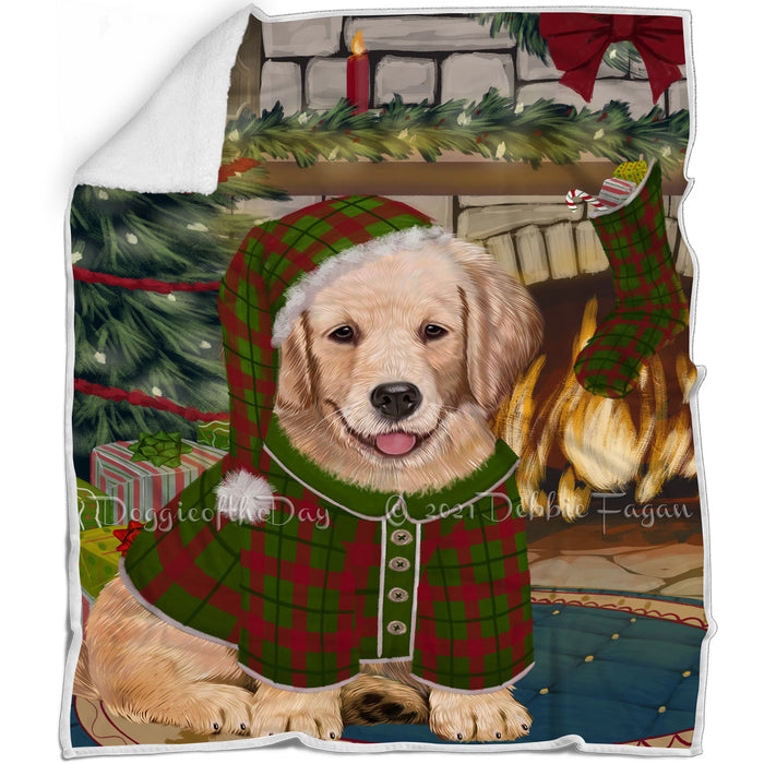 The Stocking was Hung Golden Retriever Dog Blanket BLNKT117237