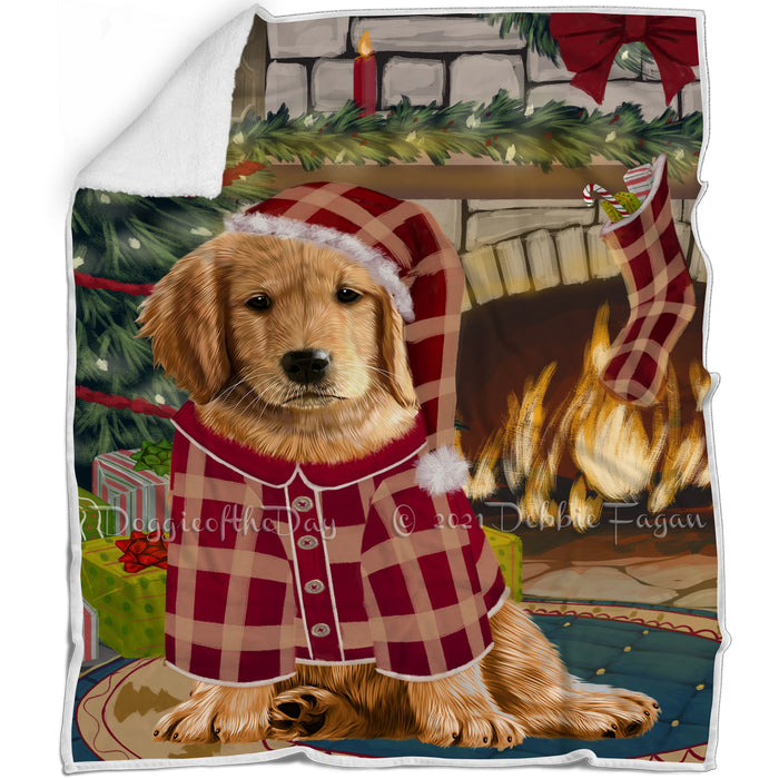 The Stocking was Hung Golden Retriever Dog Blanket BLNKT117246