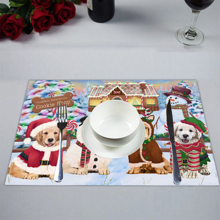 Holiday Gingerbread Cookie Golden Retriever Dogs Placemat
