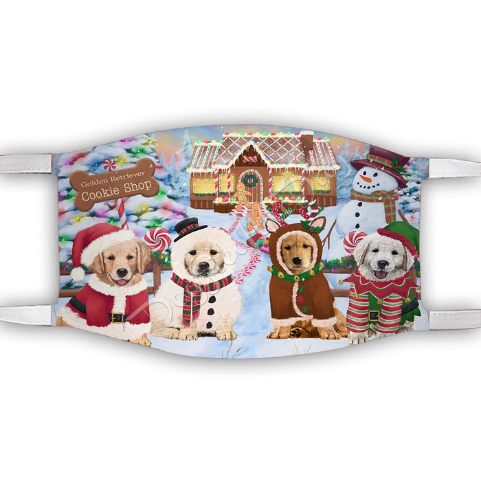 Holiday Gingerbread Cookie Golden Retriever Dogs Shop Face Mask FM48898