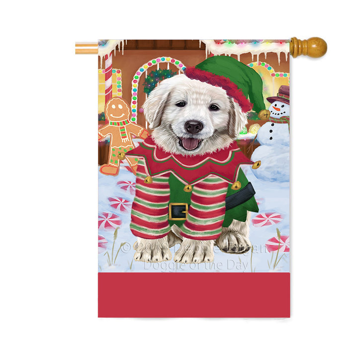 Personalized Gingerbread Candyfest Golden Retriever Dog Custom House Flag FLG63829