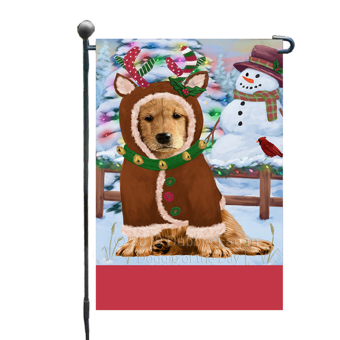 Personalized Gingerbread Candyfest Golden Retriever Dog Custom Garden Flag GFLG64047