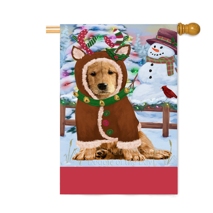 Personalized Gingerbread Candyfest Golden Retriever Dog Custom House Flag FLG63830