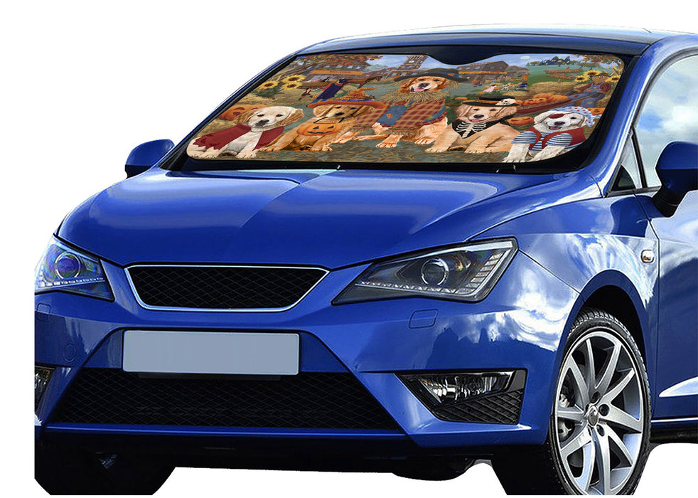 Halloween 'Round Town Golden Retriever Dogs Car Sun Shade
