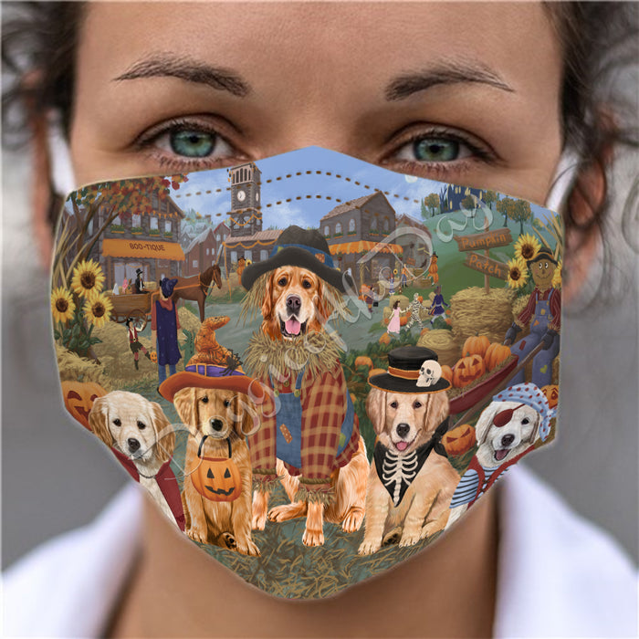 Halloween 'Round Town Golden Retriever Dogs Face Mask FM49957