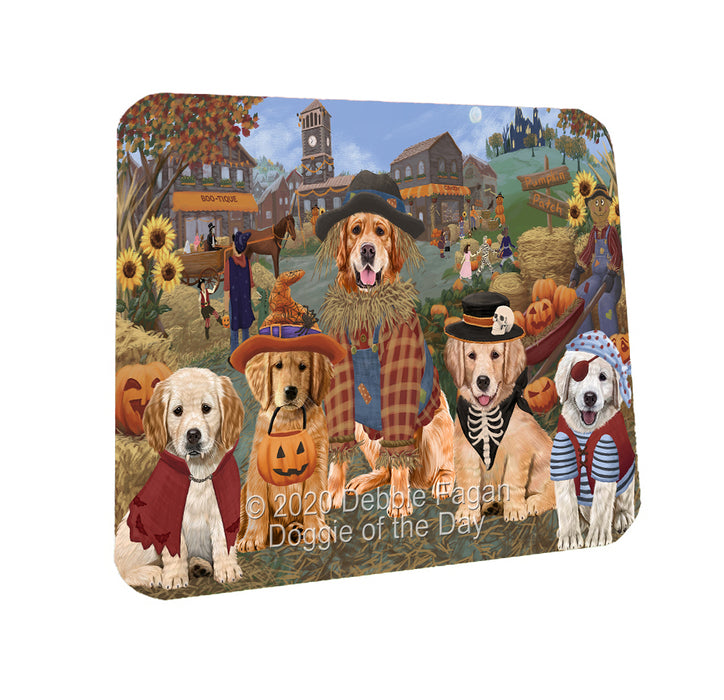 Halloween 'Round Town Golden Retriever Dogs Coasters Set of 4 CSTA57938