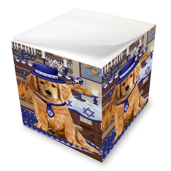 Happy Hanukkah Family Golden Retriever Dogs note cube NOC-DOTD-A56704