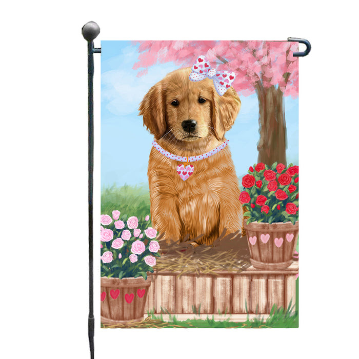 Personalized Rosie 25 Cent Kisses Golden Retriever Dog Custom Garden Flag GFLG64715