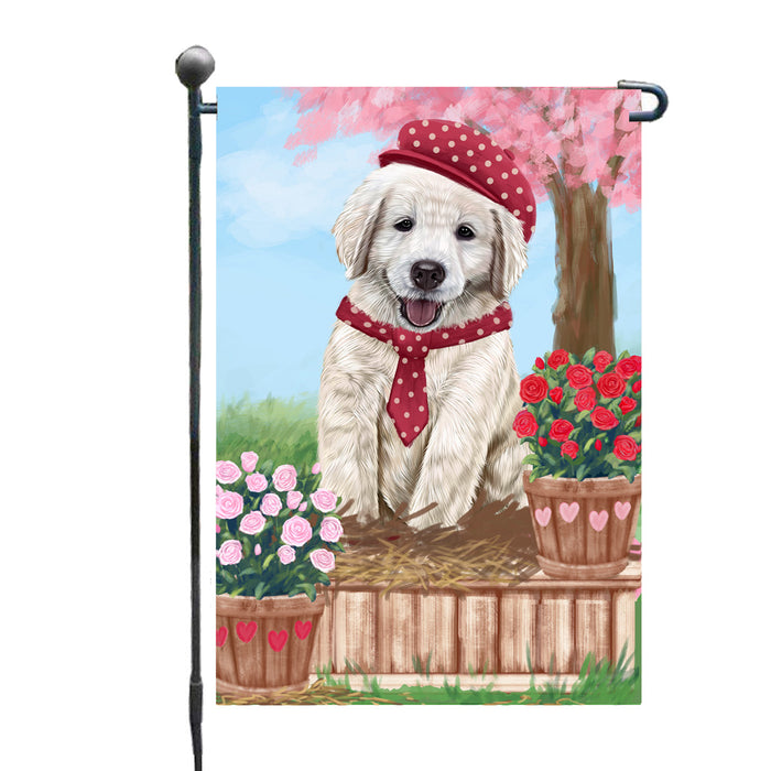 Personalized Rosie 25 Cent Kisses Golden Retriever Dog Custom Garden Flag GFLG64716