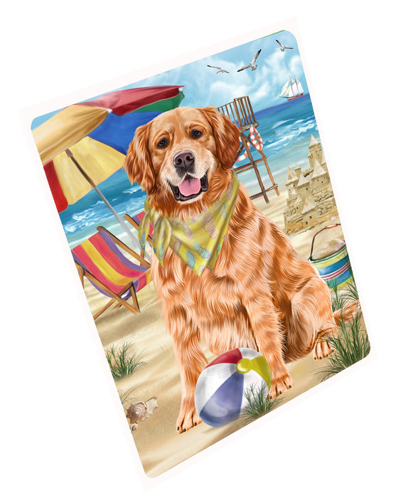 Pet Friendly Beach Golden Retriever Dog Refrigerator/Dishwasher Magnet - Kitchen Decor Magnet - Pets Portrait Unique Magnet - Ultra-Sticky Premium Quality Magnet RMAG110828